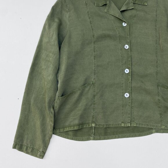 Green Button Up Blouse - BASEMENT USA Inc - Picture 6 of 8